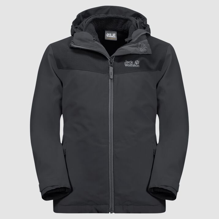 Chamarra Jack Wolfskin Snowfrost 3in1 Niños Negros Mexico-4697113